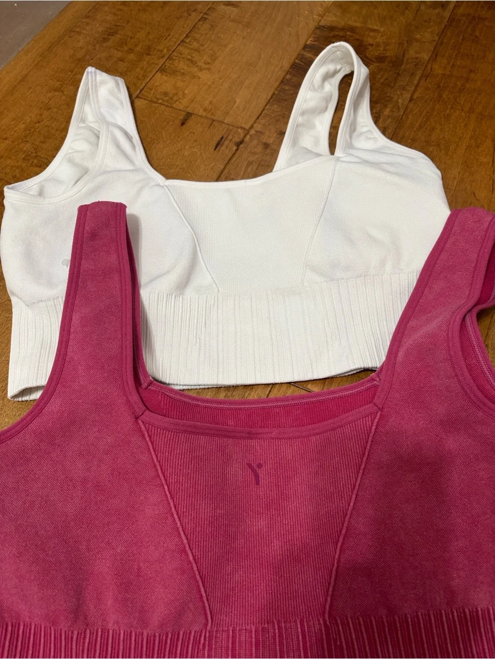 Yogalicious Ribbed Tank Set — 2 Pack Pink + White HOT DEAL
